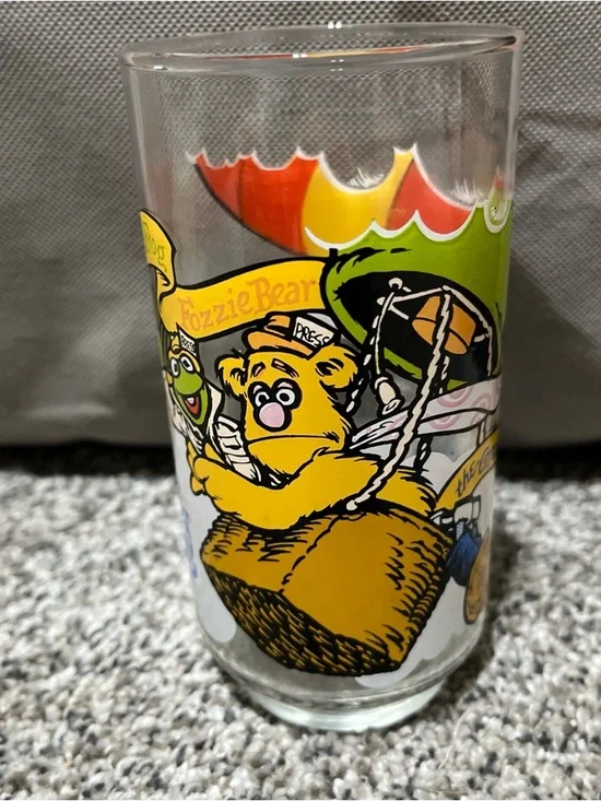 1981 MCDONALDS THE GREAT MUPPET CAPER GLASS GONZO FOZZY KERMIT BALLON JIM HENSON - Picture 2 of 7